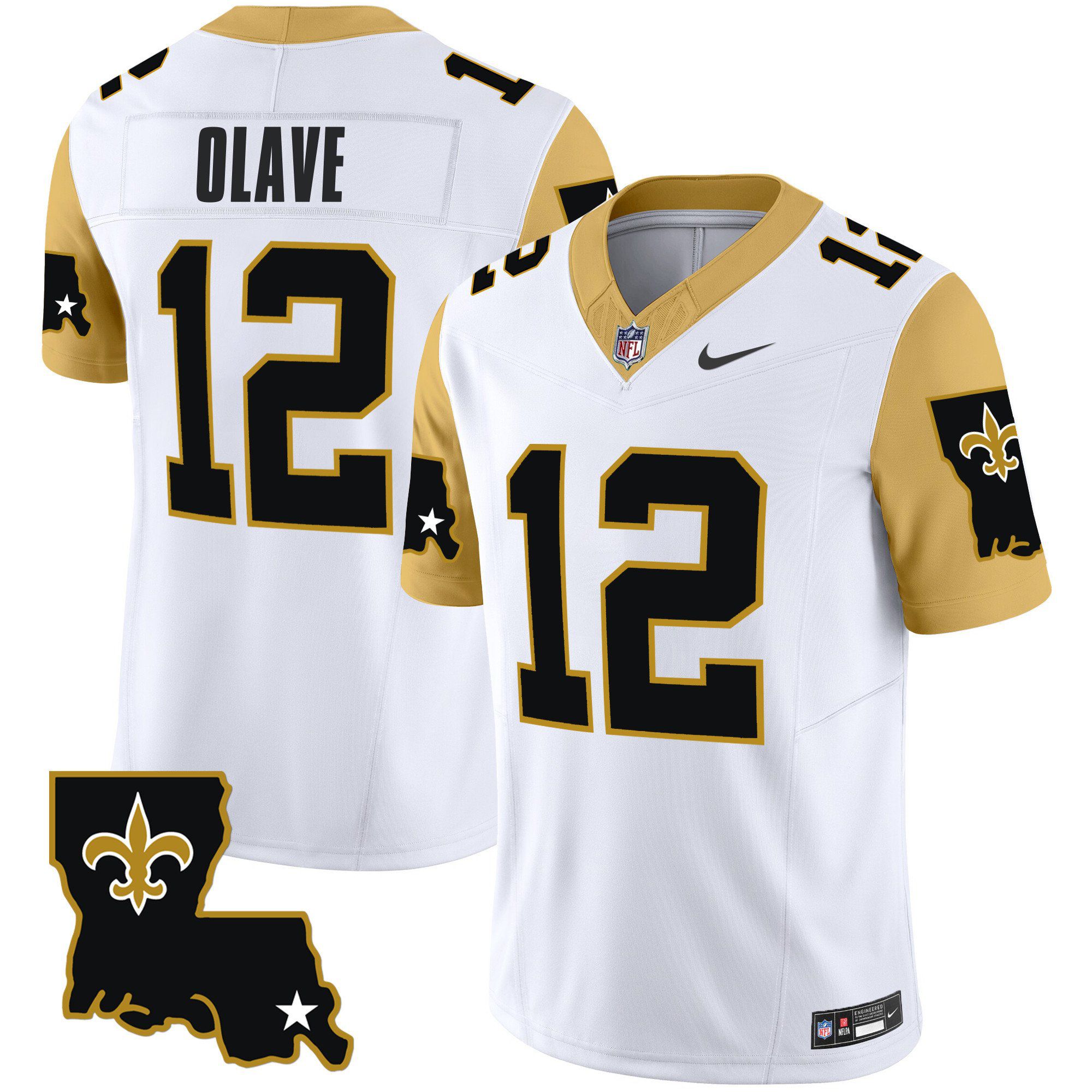 Men New Orleans Saints 12 Olave White 2024 Nike 1987 Legacy Vapor Limited NFL Jersey